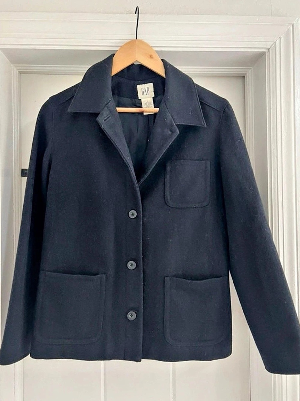 Vintage Gap Women'Small Wool Pea Coat Black Size Small